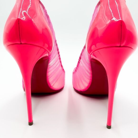 Christian Louboutin Pink Follie Draperia Mesh Pump Heels EU 40.5 US 10.5 - Picture 8 of 11